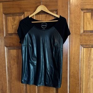 INC International Concepts Metallic Black Blouse